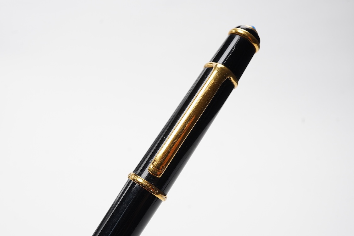 Cartier Diablo black fountain pen and matching ballpen